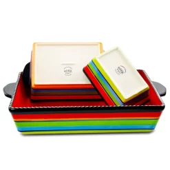 Alternative view of Gibson Pueblo Springs 3-Piece Stoneware Bright Color Bakeware Set