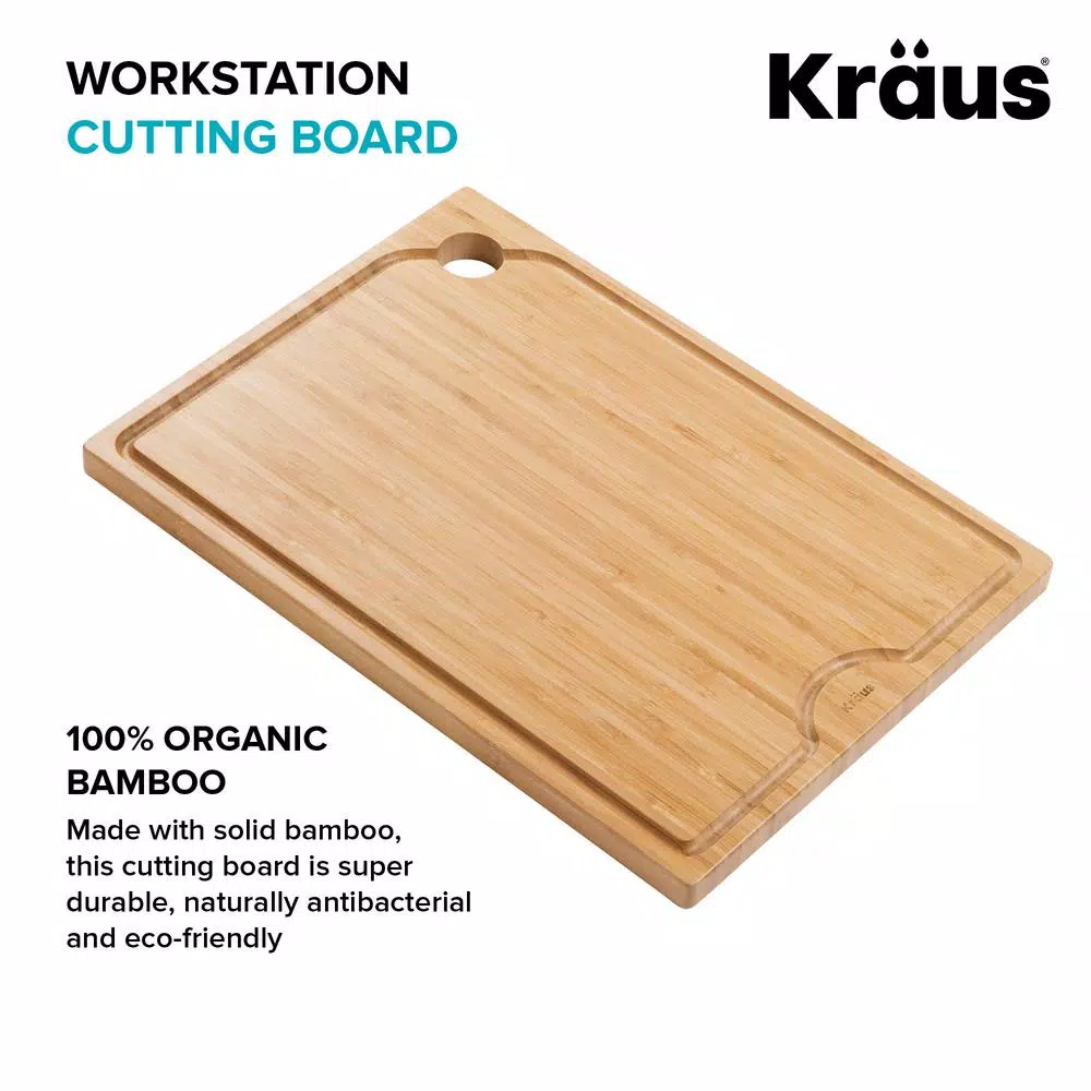 Cutlery KRAUS 12 In. Solid Bamboo Workstation Kitchen Sink Cutting Board 6 Cutlery KRAUS 12 In. Solid Bamboo Workstation Kitchen Sink Cutting Board - Image 4