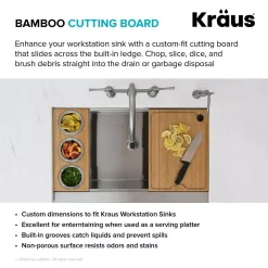 Cutlery KRAUS 12 In. Solid Bamboo Workstation Kitchen Sink Cutting Board 14 Cutlery KRAUS 12 In. Solid Bamboo Workstation Kitchen Sink Cutting Board -Weston Shop bamboo kraus cutting boards kcb ws103bb 66 1000