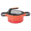 Cookware BergHOFF GEM Stay Cool 1.6 Qt. Cast Aluminum Nonstick Sauce Pan In Orange With Glass Lid