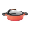 Cookware BergHOFF GEM Stay Cool 3.5 Qt. Cast Aluminum Nonstick Saute Pan In Orange With Glass Lid And Dual Handles 1 Cookware BergHOFF GEM Stay Cool 3.5 Qt. Cast Aluminum Nonstick Saute Pan In Orange With Glass Lid And Dual Handles -Weston Shop berghoff saute pans 2307406 64 1000