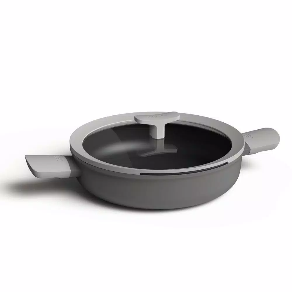 Cookware BergHOFF Leo 3.1 Qt. Aluminum Nonstick Saute Pan In Grey With Glass Lid And Dual Handles 3 Cookware BergHOFF Leo 3.1 Qt. Aluminum Nonstick Saute Pan In Grey With Glass Lid And Dual Handles