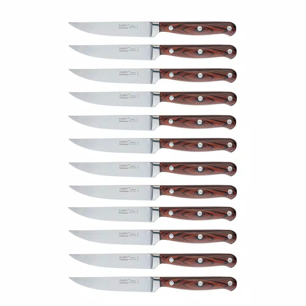 Cutlery BergHOFF Pakka Wood 12-Piece Stainless Steel Steak Knife Set