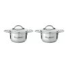 Cookware BergHOFF Essentials Bistro 2-Piece Stainless Steel Mini Pot Set With Lids