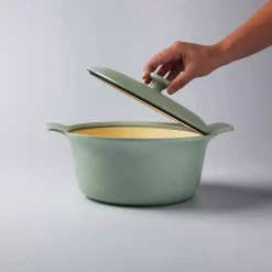 Cookware BergHOFF Ron 4.4 Qt. Cast Iron Stock Pot In Green With Lid 11 Cookware BergHOFF Ron 4.4 Qt. Cast Iron Stock Pot In Green With Lid -Weston Shop berghoff stock pots 3900045 4f 1000
