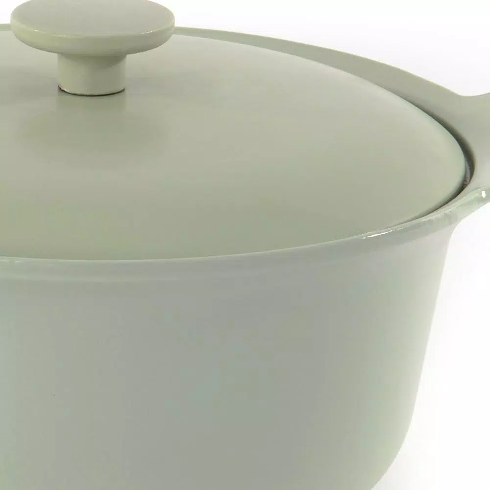 Cookware BergHOFF Ron 4.4 Qt. Cast Iron Stock Pot In Green With Lid 4 Cookware BergHOFF Ron 4.4 Qt. Cast Iron Stock Pot In Green With Lid - Image 2