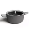 Cookware BergHOFF Leo 4.6 Qt. Aluminum Nonstick Stock Pot In Grey With Glass Lid -Weston Shop berghoff stock pots 3950168 64 1000