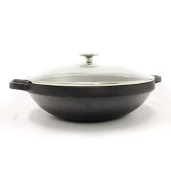 Cookware BergHOFF GEM 12.5 In. Cast Aluminum Nonstick Wok With Glass Lid