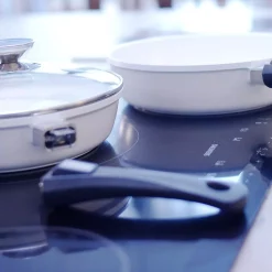 Cookware Berndes Vario Click Pearl 1.25 Qt. Cast Aluminum Ceramic Nonstick Sauce Pot In White With Glass Lid -Weston Shop berndes sauce pans 632151 c3 1000