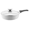 Cookware Berndes Vario Click Pearl 4 Qt. Cast Aluminum Ceramic Nonstick Saute Pan In White With Glass Lid