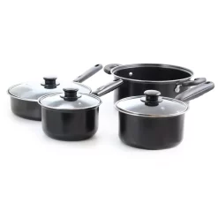 Better Chef Deluxe 7-Piece Aluminum Nonstick Cookware Set In Black