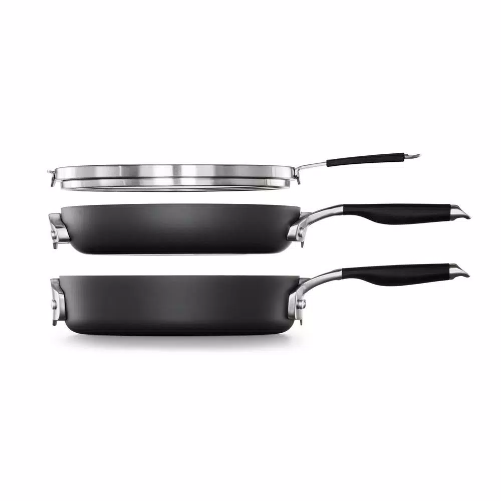 Calphalon Select Space Saving 3-Piece Hard-Anodized Aluminum Nonstick Cookware Set In Black 4 Calphalon Select Space Saving 3-Piece Hard-Anodized Aluminum Nonstick Cookware Set In Black - Image 2