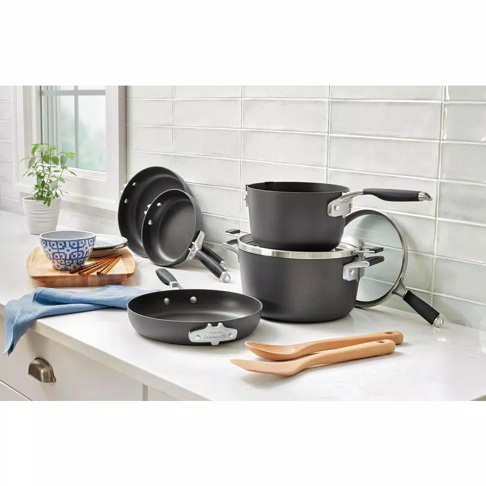 Calphalon Select Space Saving 3-Piece Hard-Anodized Aluminum Nonstick Cookware Set In Black 8 Calphalon Select Space Saving 3-Piece Hard-Anodized Aluminum Nonstick Cookware Set In Black - Image 6