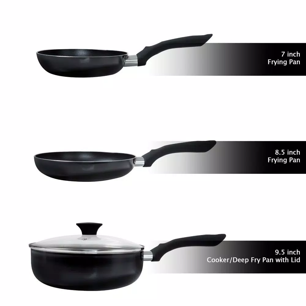 Classic Cuisine Allumi-Shield 15-Piece Aluminum Nonstick Cookware Set In Black 6 Classic Cuisine Allumi-Shield 15-Piece Aluminum Nonstick Cookware Set In Black - Image 4