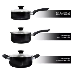 Classic Cuisine Allumi-Shield 15-Piece Aluminum Nonstick Cookware Set In Black 11 Classic Cuisine Allumi-Shield 15-Piece Aluminum Nonstick Cookware Set In Black -Weston Shop black classic cuisine cookware sets m030110 4f 1000