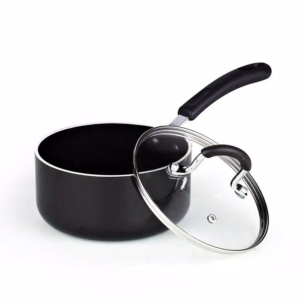 Cook N Home 8-Piece Aluminum Nonstick Cookware Set In Black 6 Cook N Home 8-Piece Aluminum Nonstick Cookware Set In Black - Image 4