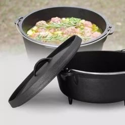 Cookware ExcelSteel 6 Qt. Round Cast Iron Dutch Oven In Black With Lid 11 Cookware ExcelSteel 6 Qt. Round Cast Iron Dutch Oven In Black With Lid -Weston Shop black excelsteel dutch ovens braisers 518 31 1000