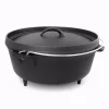 Cookware ExcelSteel 6 Qt. Round Cast Iron Dutch Oven In Black With Lid -Weston Shop black excelsteel dutch ovens braisers 518 64 1000