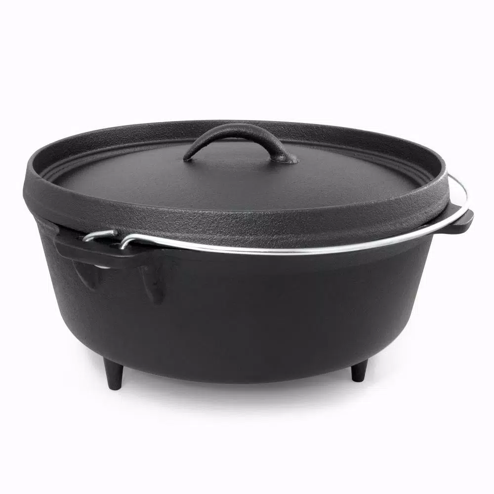 Cookware ExcelSteel 6 Qt. Round Cast Iron Dutch Oven In Black With Lid 3 Cookware ExcelSteel 6 Qt. Round Cast Iron Dutch Oven In Black With Lid
