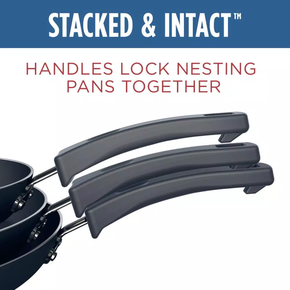 Cookware Farberware Neat Nest Space Saving 12 In. Aluminum Nonstick Skillet In Black 5 Cookware Farberware Neat Nest Space Saving 12 In. Aluminum Nonstick Skillet In Black - Image 3