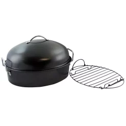 Cookware Gibson Home Kenmar 16 In. Carbon Steel Roaster Pan With High Dome Lide