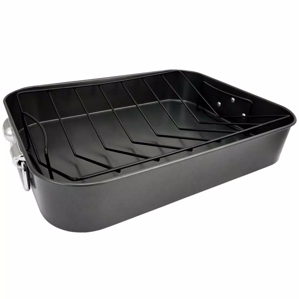 Cookware Gibson Home Top Roast Roaster With Metal Rack 3 Cookware Gibson Home Top Roast Roaster With Metal Rack