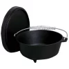 Cookware King Kooker Pre-seasoned 8 Qt. Round Cast Iron Dutch Oven In Black With Lid