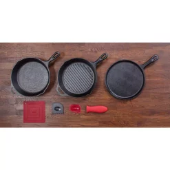 Lodge 7-Piece Cast Iron Cookware Set In Black 7 Lodge 7-Piece Cast Iron Cookware Set In Black -Weston Shop black lodge cookware sets l6spa41 c3 1000