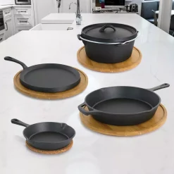 MegaChef Pre-Seasoned 5-Piece Cast Iron Cookware Set 11 MegaChef Pre-Seasoned 5-Piece Cast Iron Cookware Set -Weston Shop black megachef cookware sets 985114407m 31 1000