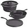 MegaChef Pre-Seasoned 5-Piece Cast Iron Cookware Set 1 MegaChef Pre-Seasoned 5-Piece Cast Iron Cookware Set -Weston Shop black megachef cookware sets 985114407m 64 1000