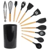Kitchen Utensils MegaChef Black Silicone And Wood Cooking Utensils (Set Of 12) 1 Kitchen Utensils MegaChef Black Silicone And Wood Cooking Utensils (Set Of 12) -Weston Shop black megachef kitchen utensil sets 985114360m 64 1000