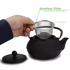 Cookware Mind Reader 1.25-Cup Black Single Serve Cast Iron Tetsubin Tea Pot With Infuser 10 Cookware Mind Reader 1.25-Cup Black Single Serve Cast Iron Tetsubin Tea Pot With Infuser -Weston Shop black mind reader tea kettles 10catea blk c3 1000