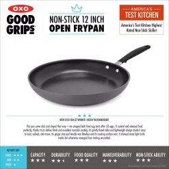 Cookware OXO Good Grips 12 In. Hard-Anodized Aluminum Ceramic Nonstick Frying Pan In Black With Comfort Grip Handle -Weston Shop black oxo skillets cw000957 003 44 1000
