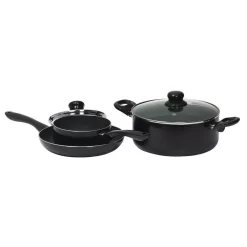 Alternative view of Starfrit Simplicity 5-Piece Aluminum Nonstick Cookware Set In Black
