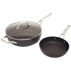 Starfrit The Rock 3-Piece Cookware Set With Riveted Cast Stainless Steel Handles