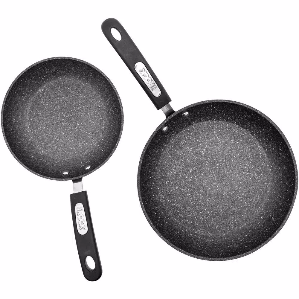 Cookware Starfrit The Rock 2-Piece Aluminum Nonstick Frying Pan Set In Black 3 Cookware Starfrit The Rock 2-Piece Aluminum Nonstick Frying Pan Set In Black