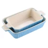 MALACASA 2-Piece Blue Rectangle Porcelain Bakeware Set 9 In. And 11 In. Baking Pans -Weston Shop blue malacasa bakeware sets bake bake 028 a 64 1000