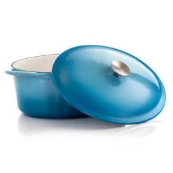 Alternative view of Bakeware MegaChef MegaChef 7 Qt. Oval Enameled Cast Iron Casserole In Blue