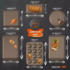 Bakeware NutriChef 6-Piece Steel Deluxe Non-Stick Baking Sheet Set 10 Bakeware NutriChef 6-Piece Steel Deluxe Non-Stick Baking Sheet Set -Weston Shop blue nutrichef bakeware sets ncbk6tr7 1f 1000
