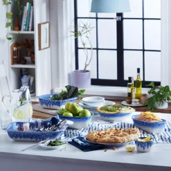 Bakeware Libbey Artisan Square Stoneware Bake Dish -Weston Shop blue white libbey baking dishes 56889 d4 1000