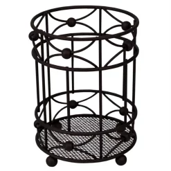 Kitchen Utensils Home Basics Arbor Oil-Rubbed Bronze Cutlery Holder With Mesh Bottom And Non-Skid Feet