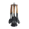 Kitchen Utensils MegaChef Black Nylon Cooking Utensils With Wood Design (Set Of 7) 2 Kitchen Utensils MegaChef Black Nylon Cooking Utensils With Wood Design (Set Of 7) -Weston Shop brown megachef kitchen utensil sets 985114415m 64 1000