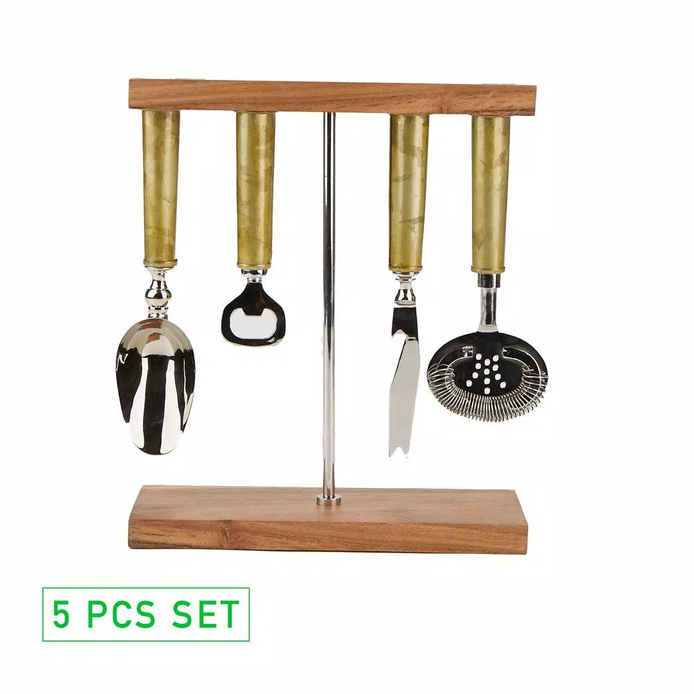 Kitchen Utensils Mind Reader Galvanized Bar Set With Organizer Stand For Perfect Bartending Kit Silver 4-Piece Bar Set Stand 4 Kitchen Utensils Mind Reader Galvanized Bar Set With Organizer Stand For Perfect Bartending Kit Silver 4-Piece Bar Set Stand - Image 2
