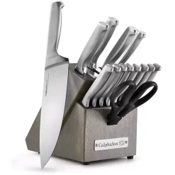 Calphalon Classic 15-Piece Self-Sharpening Stainless Steel Cutlery Knife And Block Set With Sharp In Technology