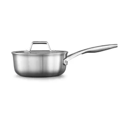 Cookware Calphalon Premier 2.5 Qt. Stainless Steel Sauce Pan With Glass Lid