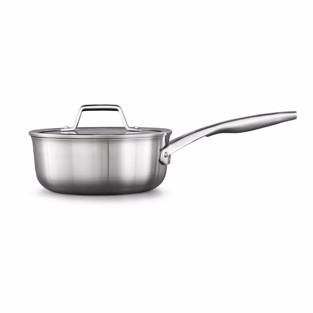 Cookware Calphalon Premier 2.5 Qt. Stainless Steel Sauce Pan With Glass Lid