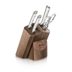 Cutlery Cangshan S1 Series German Steel Forged 5-Piece Starter Knife Block Set In Walnut