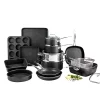 GRANITESTONE 20-Piece Aluminum Ultra-Durable Non-Stick Diamond Infused Cookware And Bakeware Set -Weston Shop charcoal granitestone cookware sets 7081 64 1000