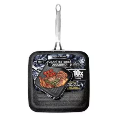 Cookware GRANITESTONE 10.5 In. Aluminum Ultra-Durable Non-Stick Diamond Infused Grill Pan 7 Cookware GRANITESTONE 10.5 In. Aluminum Ultra-Durable Non-Stick Diamond Infused Grill Pan -Weston Shop charcoal granitestone griddles grill pans 2594 4f 1000