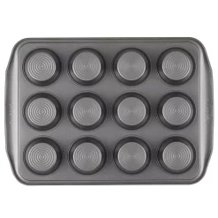 Alternative view of Circulon 12-Cup Gray Nonstick Bakeware Muffin Pan